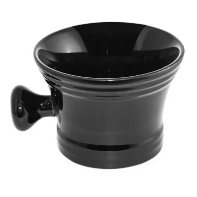 Чаша для пены BarberPro черная керамическая с ручкой на www.farmagan.com.ua