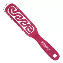 Фото FARMAGAN щетка Fingerbrush малая искусственная щетина для нормальных волос цвет красный - 1
