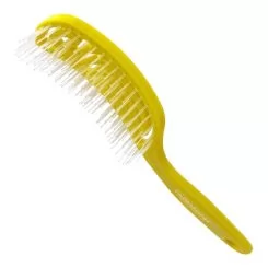 Фото FARMAGAN щетка Fingerbrush средняя искусственная щетина для тонких волос цвет желтый - 2