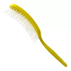 Фото FARMAGAN щетка Fingerbrush средняя искусственная щетина для тонких волос цвет желтый - 3